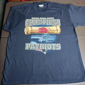 VTG 2002 New England Patriots Super Bowl XXXVI 36 Champions 2 Sided Graphic XL